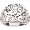 Sterling Silver Metal Fashion Scroll Ring, Size 7