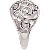 Sterling Silver Metal Fashion Scroll Ring, Size 7