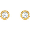 14k Yellow Gold 3mm Cubic Zirconia Youth Bezel Stud Earrings