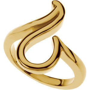14k Yellow Gold Freeform Ring, Size 7