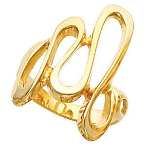 14k White Gold Freeform Ring, Size 6