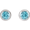 Sterling Silver Imitation Blue Zircon Earrings