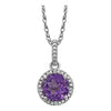 Sterling Silver Amethyst & 0.01 ctw. Diamond 18-inch Necklace