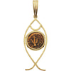 38.75x17.00 mm St. Peters Fish Pendant in 14K Yellow Gold