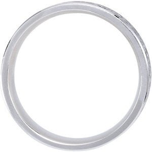 14k White Gold 7mm Comfort-Fit Enamel Band Size 6