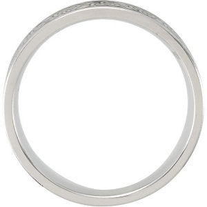14k White Gold 7mm Comfort-Fit Enamel Band Size 7.5