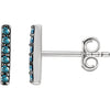 14k White Gold 1/10 ctw. Blue Diamond Vertical Bar Earrings