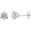 Pair of 2 CTTW Diamond Friction Post Stud Earrings in 14k White Gold