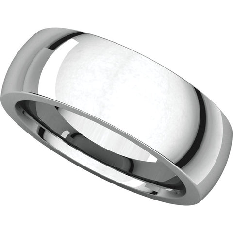 14k White Gold 7mm Heavy Comfort Fit Band, Size 9