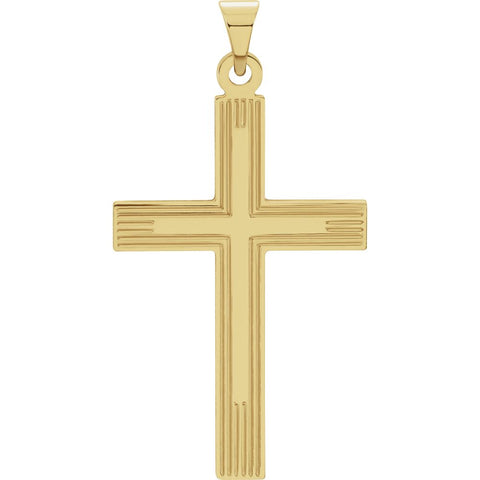 14k Yellow Gold 29x19mm Cross Pendant