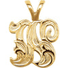 Medium Initial Pendant with initial 'W' in 14k Yellow Gold