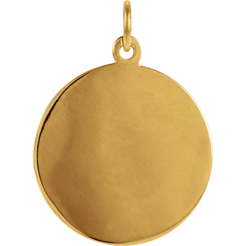 14k Yellow Gold 18mm Round St. Florian Medal