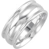 8 mm Design Duo Wedding Band Ring in Sterling Silver (Size 9 )