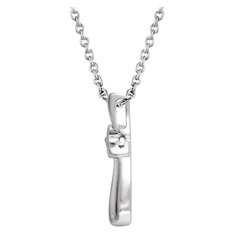 Sterling Silver .03 CTW Diamond Cross 18" Necklace