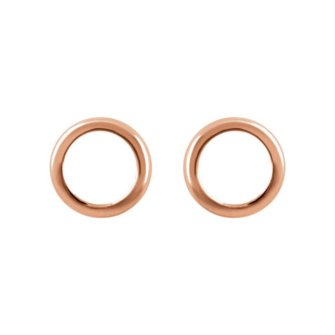 14k Rose Gold Circle Earrings
