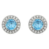 Sterling Silver Light Blue Cubic Zirconia Earrings
