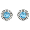 Sterling Silver Light Blue Cubic Zirconia Earrings
