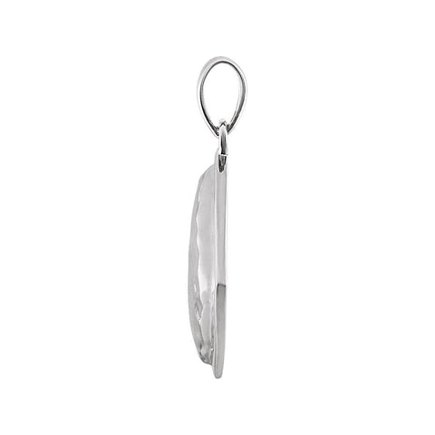 14k White Gold Hammered Square Pendant