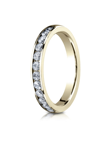 Benchmark 18K Yellow Gold 3mm High Polished Channel Set 12-Stone Diamond Wedding Band Ring (0.48 ct.)