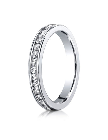 Benchmark 14K White Gold 3mm Channel Set Eternity Wedding Band Ring (0.62 - 0.92 ct., Sizes 4 - 15 )
