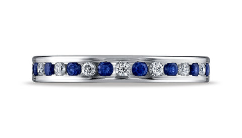 Benchmark-14K-White-Gold-3mm-Channel-Set-Diamond-and-Blue-Sapphire-Eternity-Wedding-Band-Ring--Size-4.25--51356114KW04.25