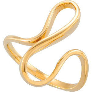 10k Yellow Gold Freeform Ring, Size 6