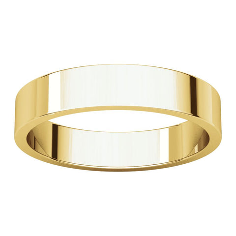 18k Yellow Gold 4mm Flat Band, Size 7