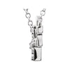 Sterling Silver Cubic Zirconia Double Sideways Cross 18" Necklace