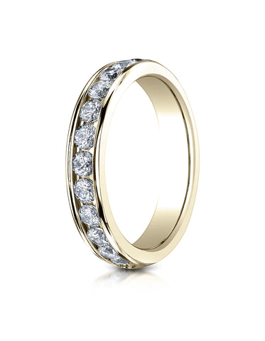 Benchmark 18K Yellow Gold 4mm High Polished Channel Set 12-Stone Diamond Wedding Band Ring (0.72 ct.)