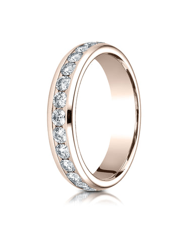 Benchmark 14K Rose Gold 4mm Channel Set Eternity Wedding Band Ring (0.96 - 1.44 ct., Sizes 4 - 15 )