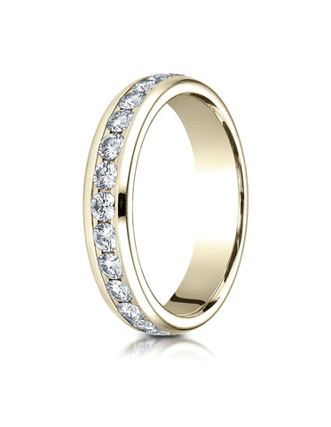 Benchmark 18K Yellow Gold 4mm Channel Set Eternity Wedding Band Ring (0.96 - 1.44 ct., Sizes 4 - 15 )