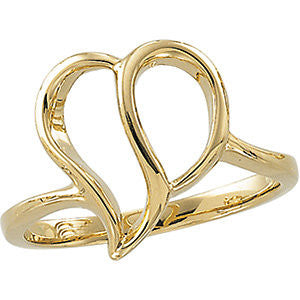 14k Yellow Gold Freeform Ring, Size 6
