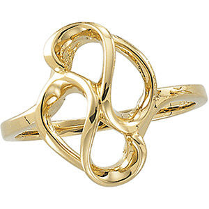 14k Yellow Gold Freeform Ring, Size 6