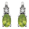 14k White Gold Peridot & .02 CTW Diamond Accented Earrings