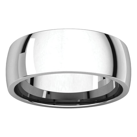 14k White Gold 7mm Light Comfort Fit Band, Size 4.5