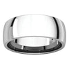 14k White Gold 7mm Light Comfort Fit Band, Size 6.5