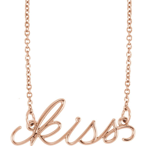 14k Rose Gold "Kiss" 16.5" Necklace