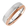 14k White Gold/Pink Bridal Design Duo Wedding Band Ring (Size 6 )
