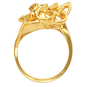 14k White Gold Freeform Ring, Size 6