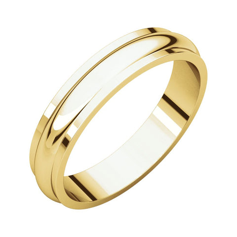 14k Yellow Gold 4mm Half Round Edge Band, Size 7