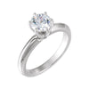 Platinum 6.5mm Round 6-Prong Medium Knife Edge Engagement Ring Mounting, Size 6