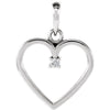 14K White Gold 0.025 CTW Diamond Heart Pendant