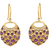 14k Yellow Gold Amethyst & .06 CTW Diamond Nest Design Earrings