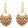 14k Yellow Gold Amethyst & .06 CTW Diamond Nest Design Earrings