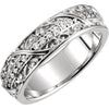 14k White Gold 1/3 CTW Diamond Sculptural-Inspired Eternity Band, Size 7