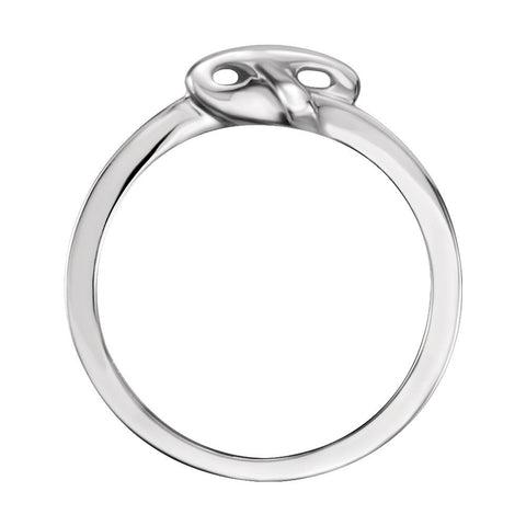 14k White Gold Cross Ring, Size 7