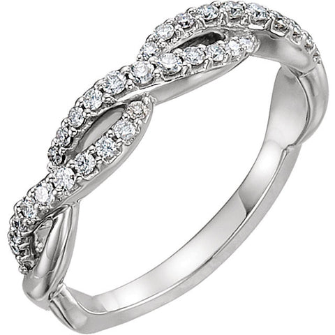 14k White Gold 1/4 CTW Diamond Anniversary Band, Size 7