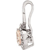 14k White Gold Morganite & 1/8 CTW Diamond Pendant