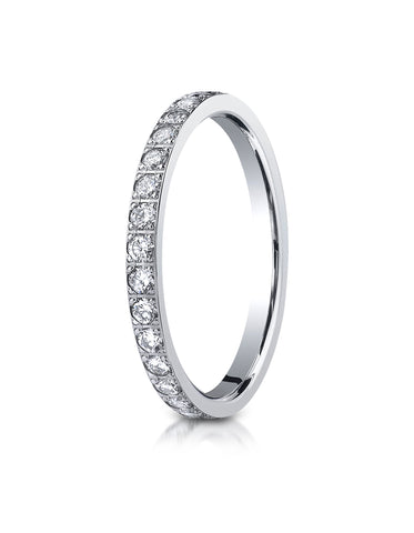 Benchmark Platinum 2mm Pave Set Diamond Eternity Ring (0.60 - 0.70 ct.), (Size 4 - 7.5)