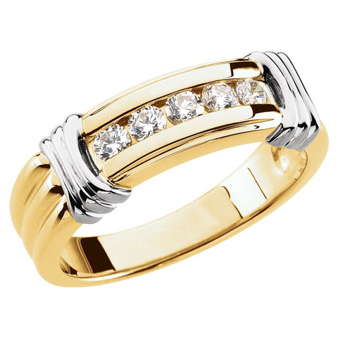 14K Yellow & White 1/2 CTW Diamond Ring, Size 11